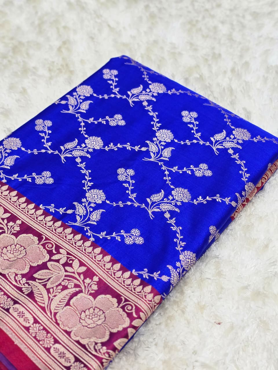 Blue Banarasi Mashru Silk Saree