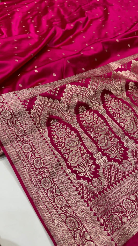 Handcrafted Banarasi Mashru Silk Saree