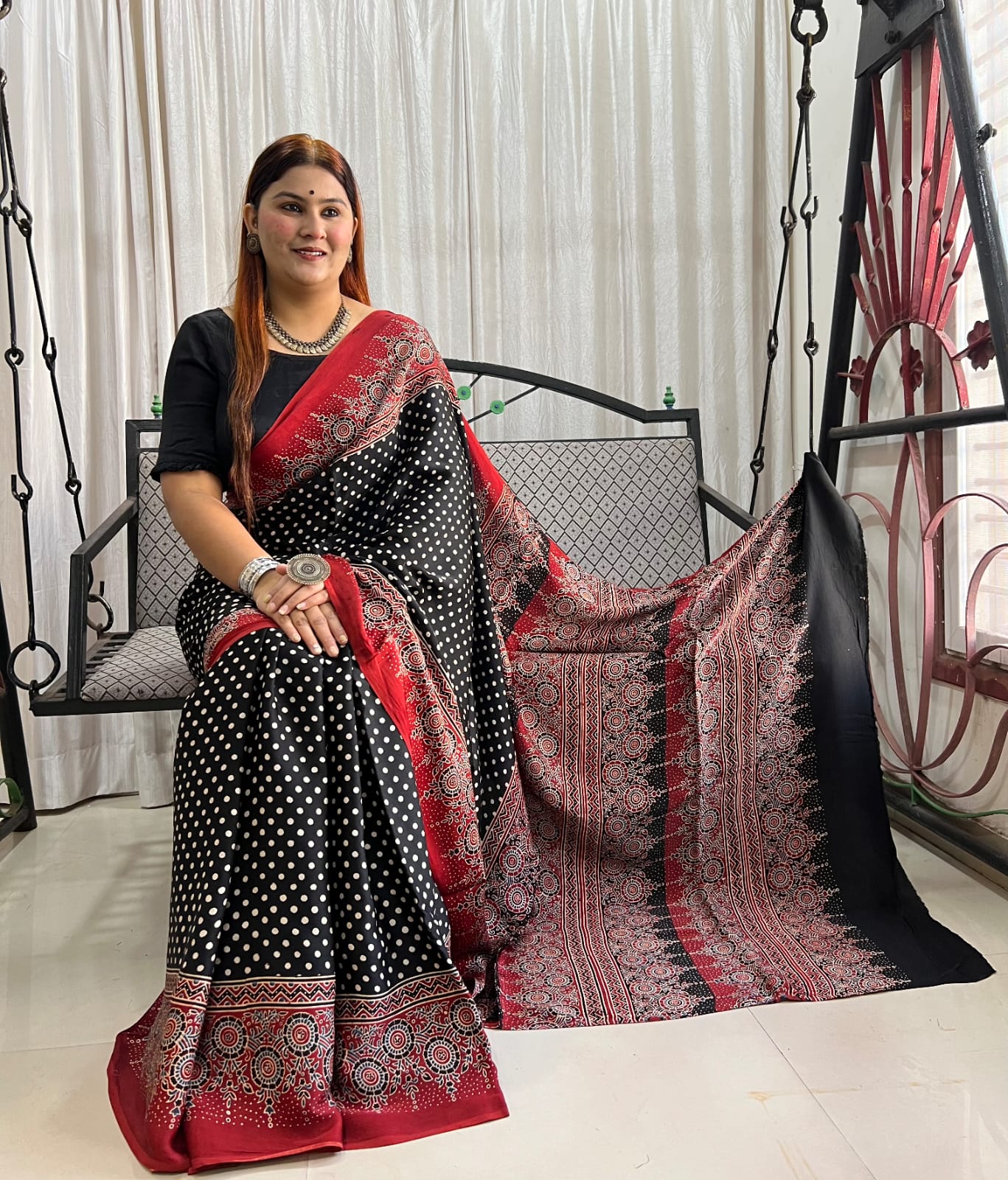 black saree silk ethnic wear