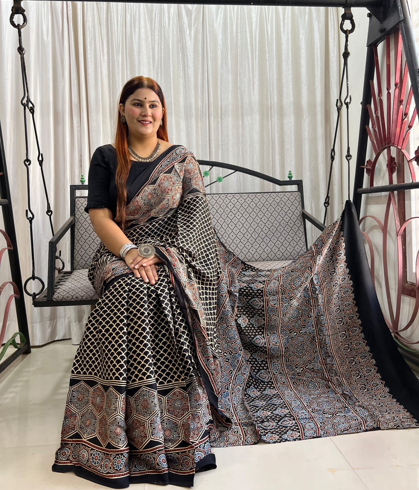 black saree silk ethnic wear