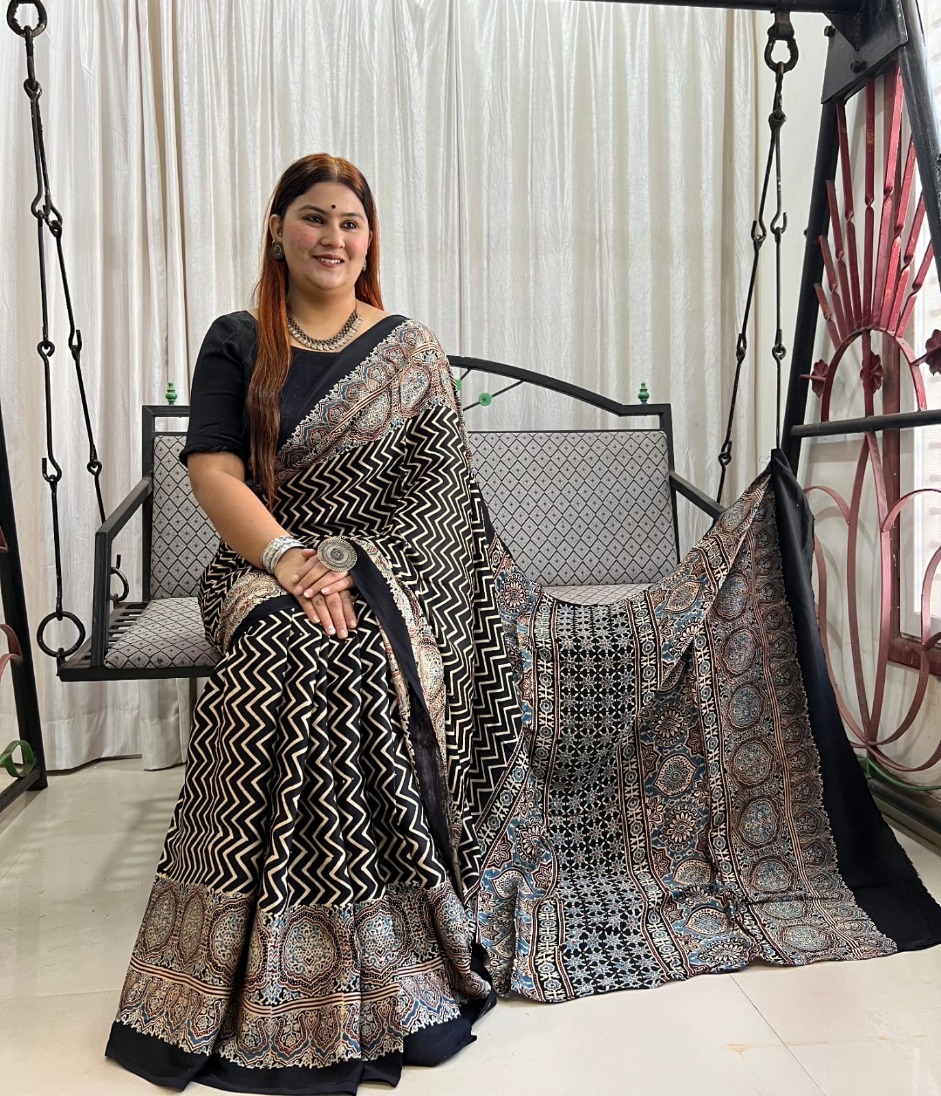 black saree silk ethnic wear