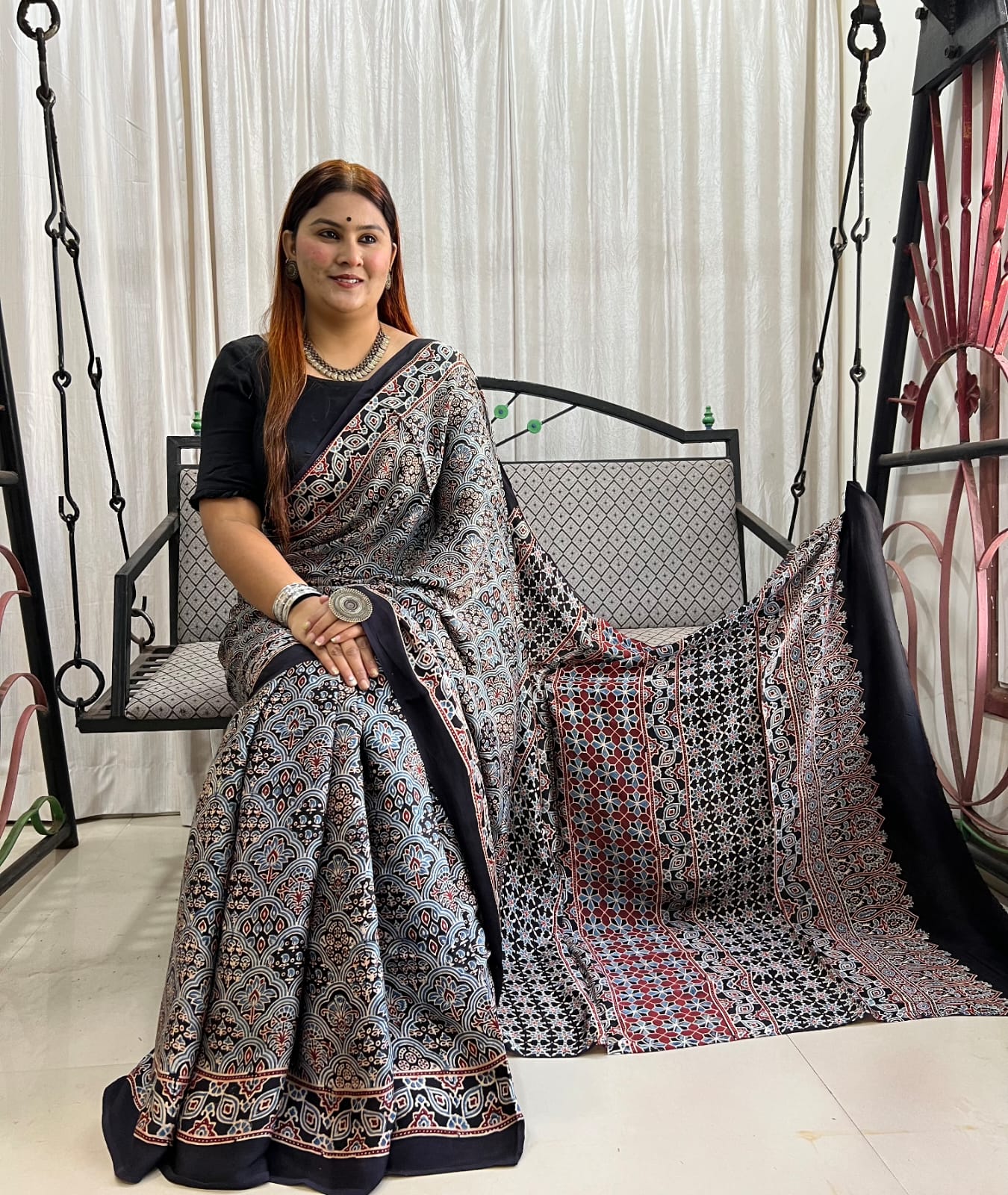 black saree silk ethnic wear