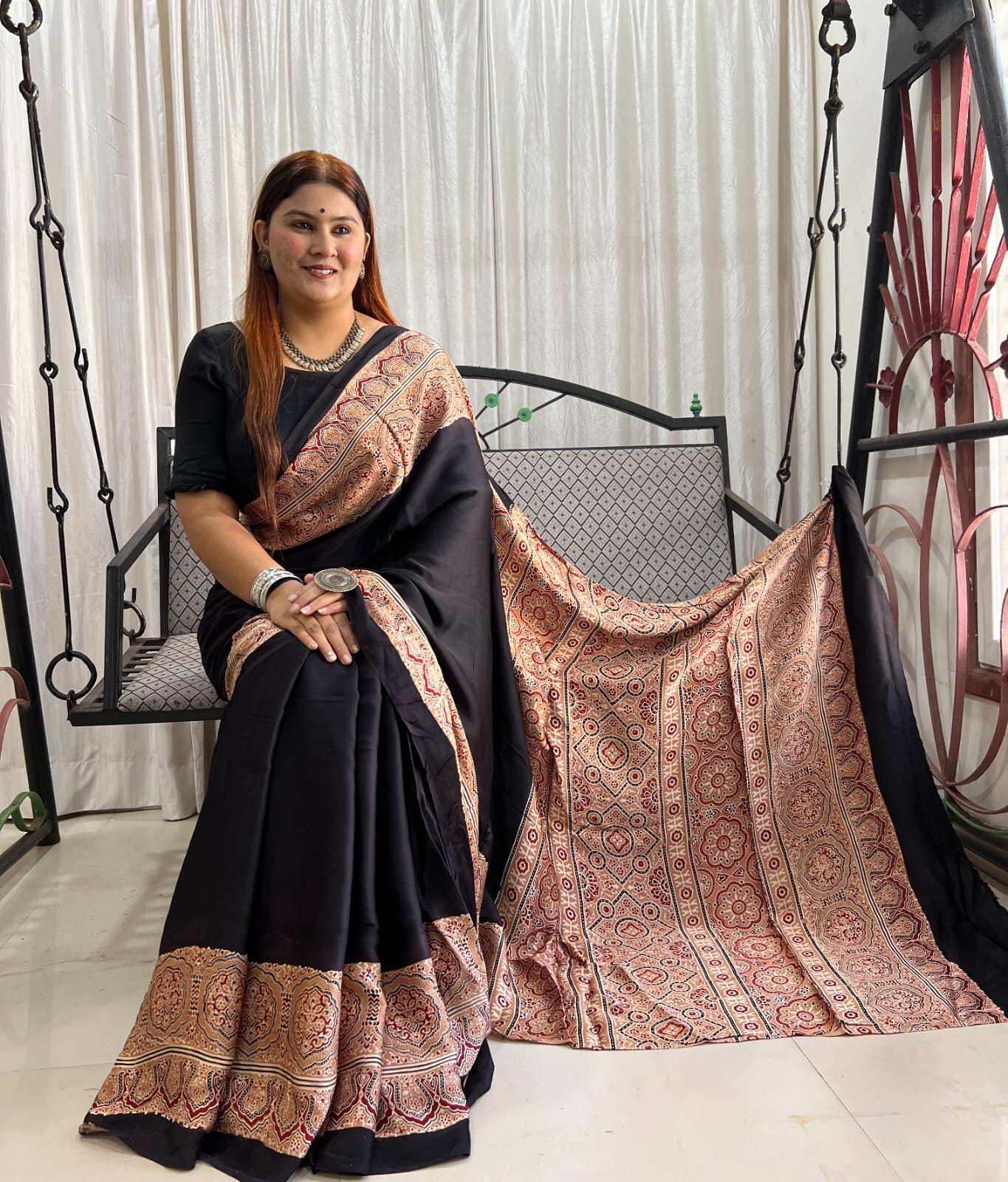 black saree silk ethnic wear
