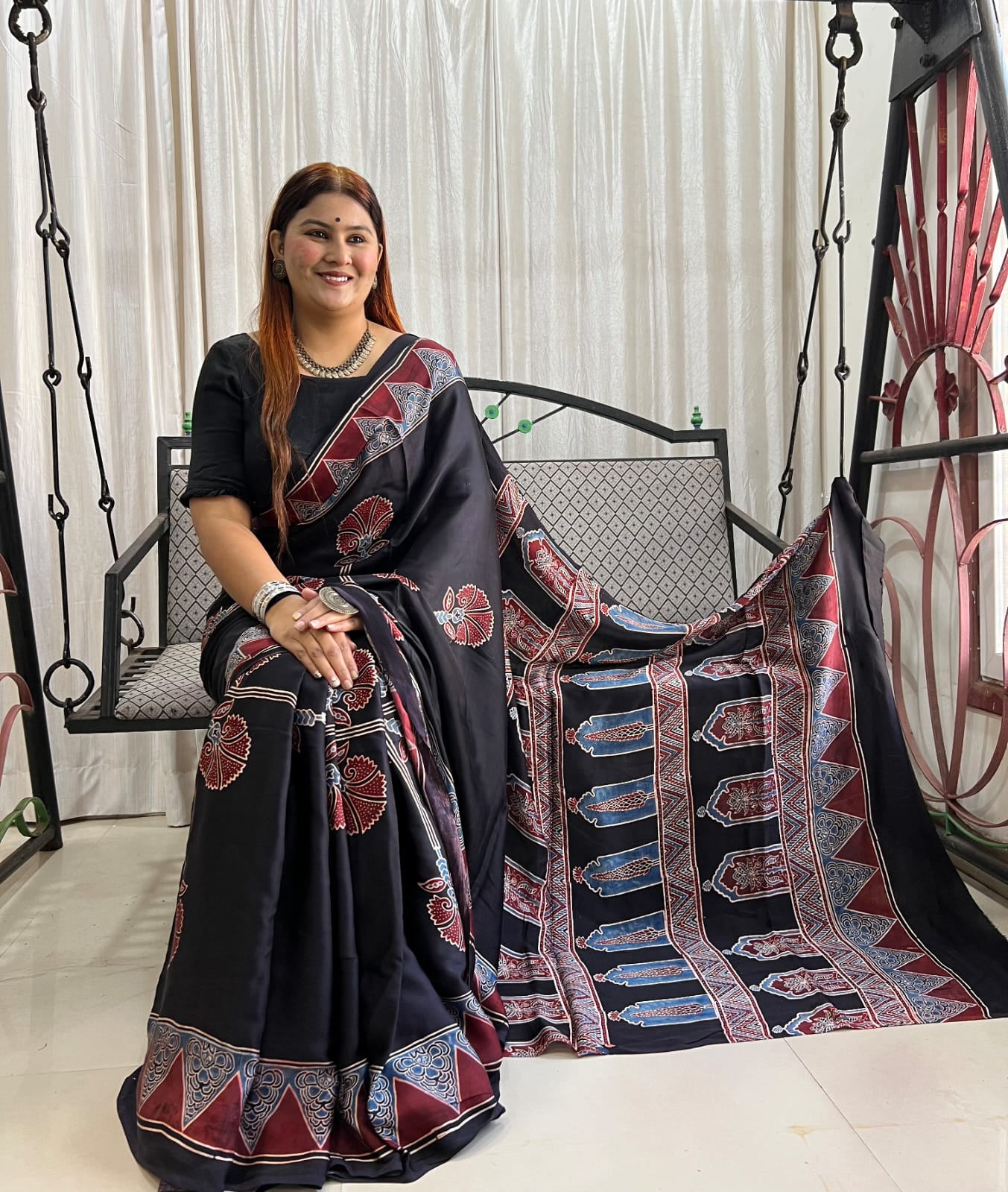 black saree silk ethnic wear