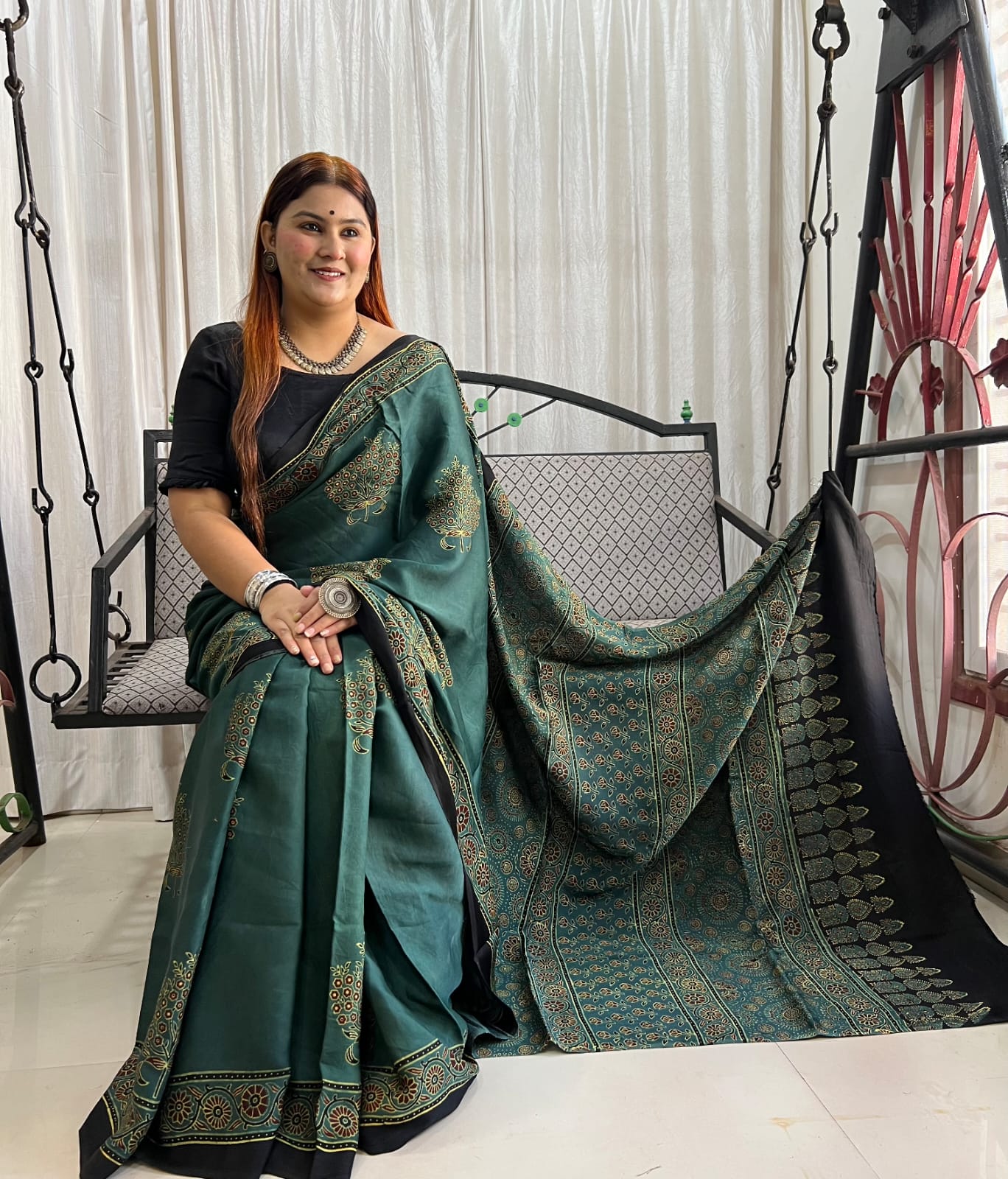 green saree silk ethnic wear