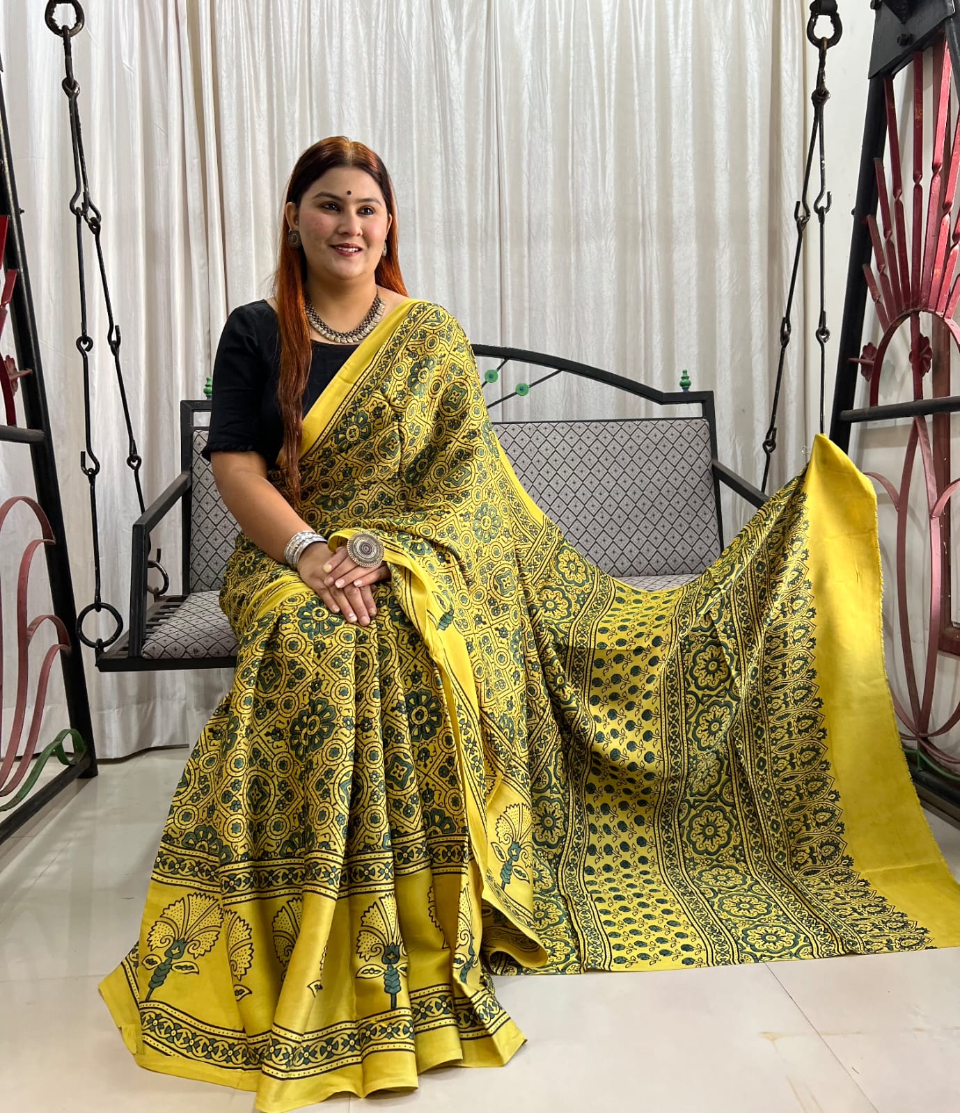 yellow saree silk ethnic wear
