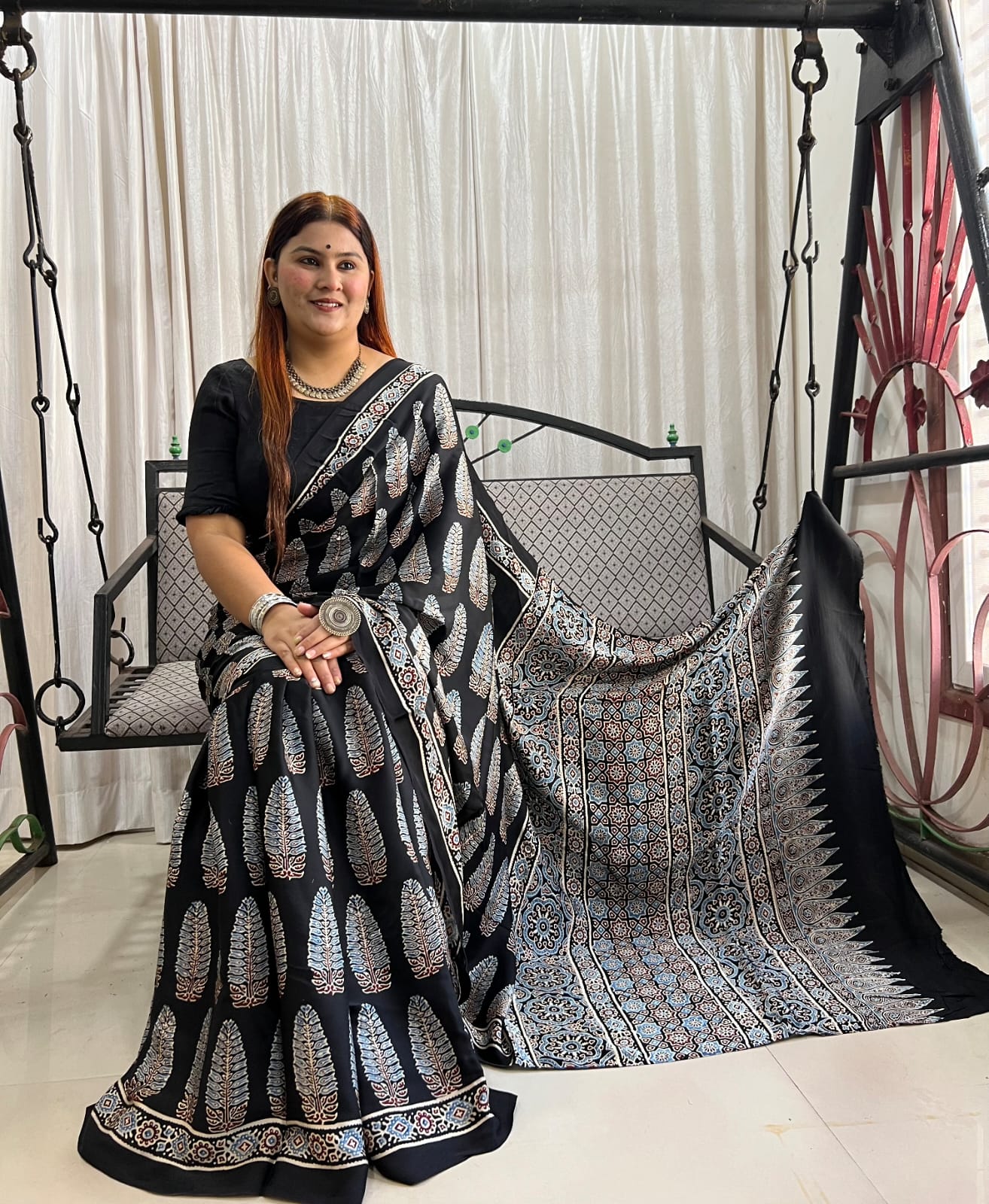 black saree silk ethnic wear