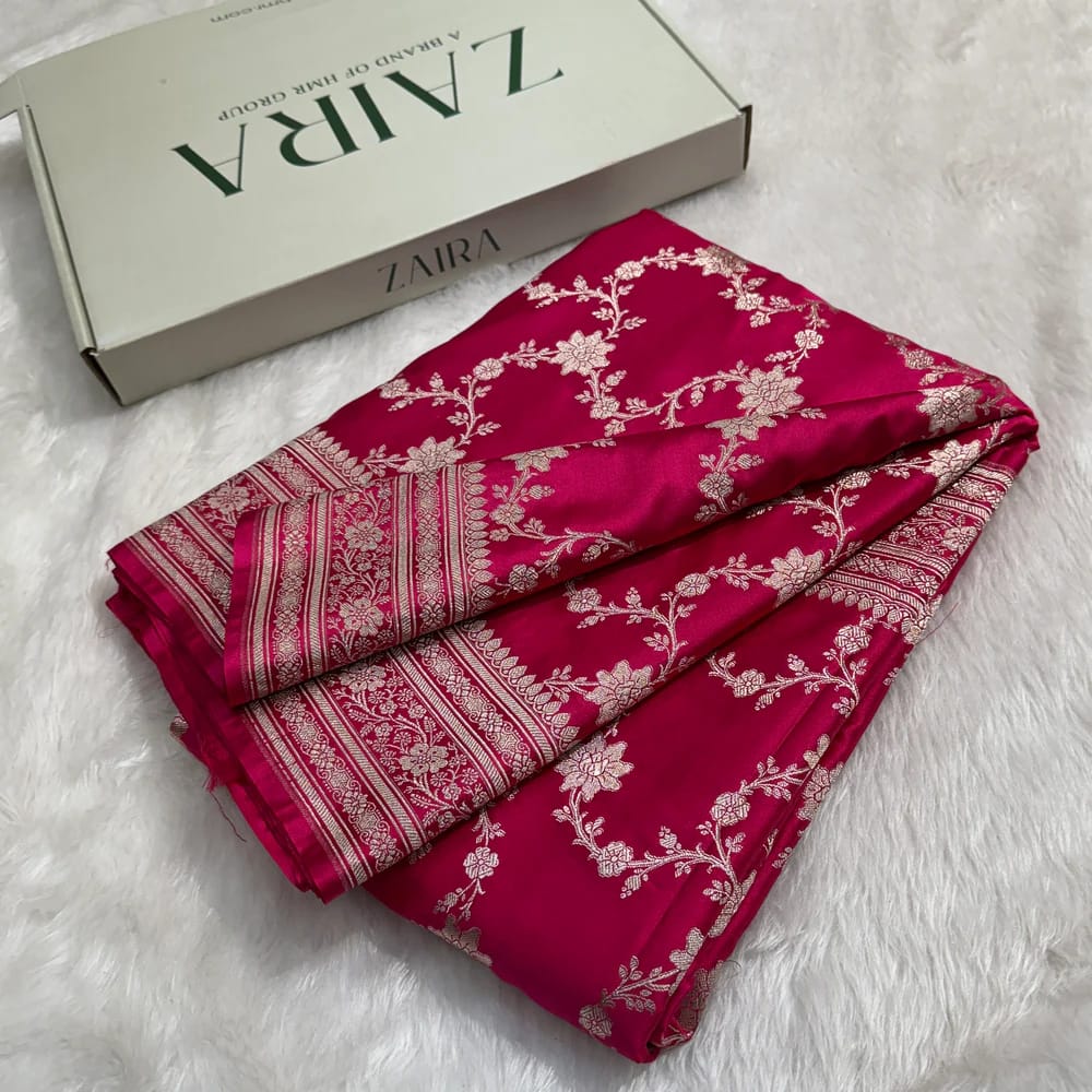 Banarasi Msahru RaniPink Silk Saree