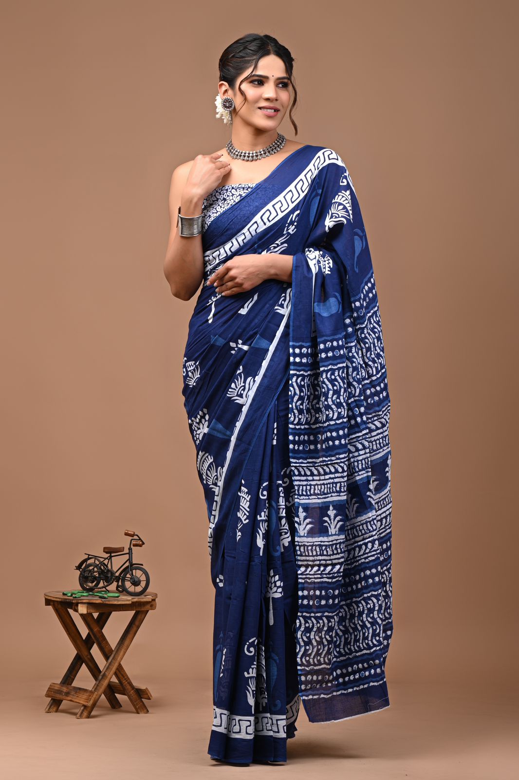 blue saree cotton ethnic wear