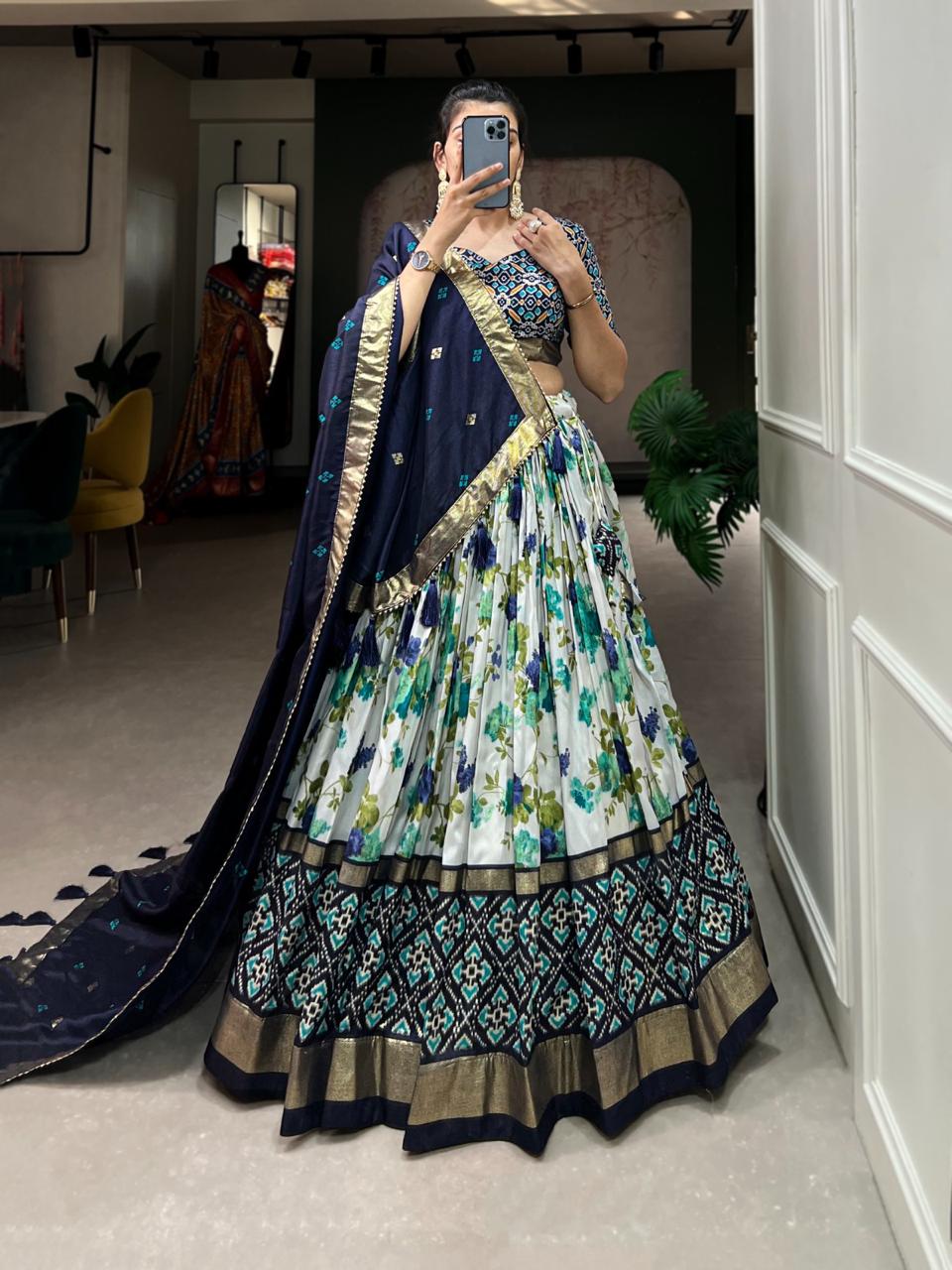 Blue Dolasilk Lehenga