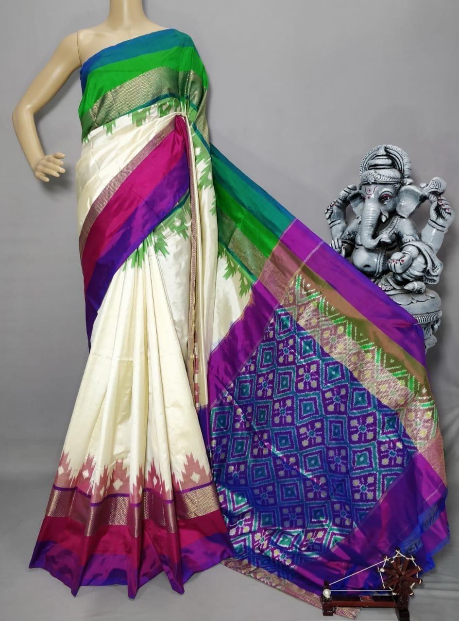 white saree silk ethnic wear