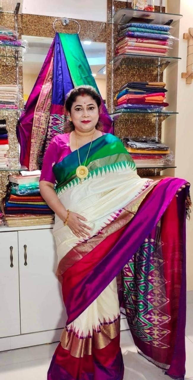 white saree silk ethnic wear