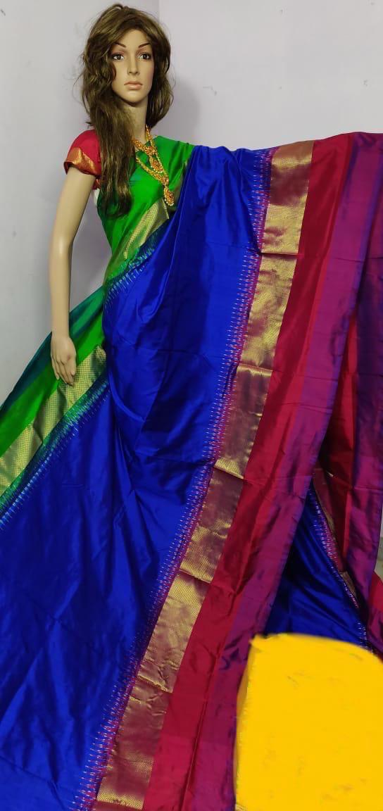 blue saree silk ethnic wear