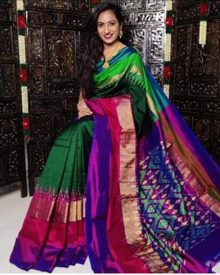 green saree silk ethnic wear