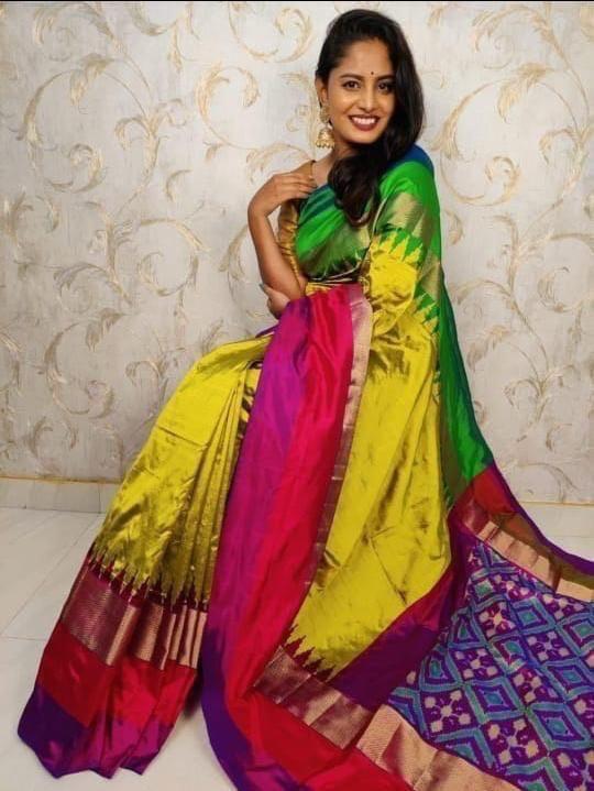 yellow saree silk ethnic wear