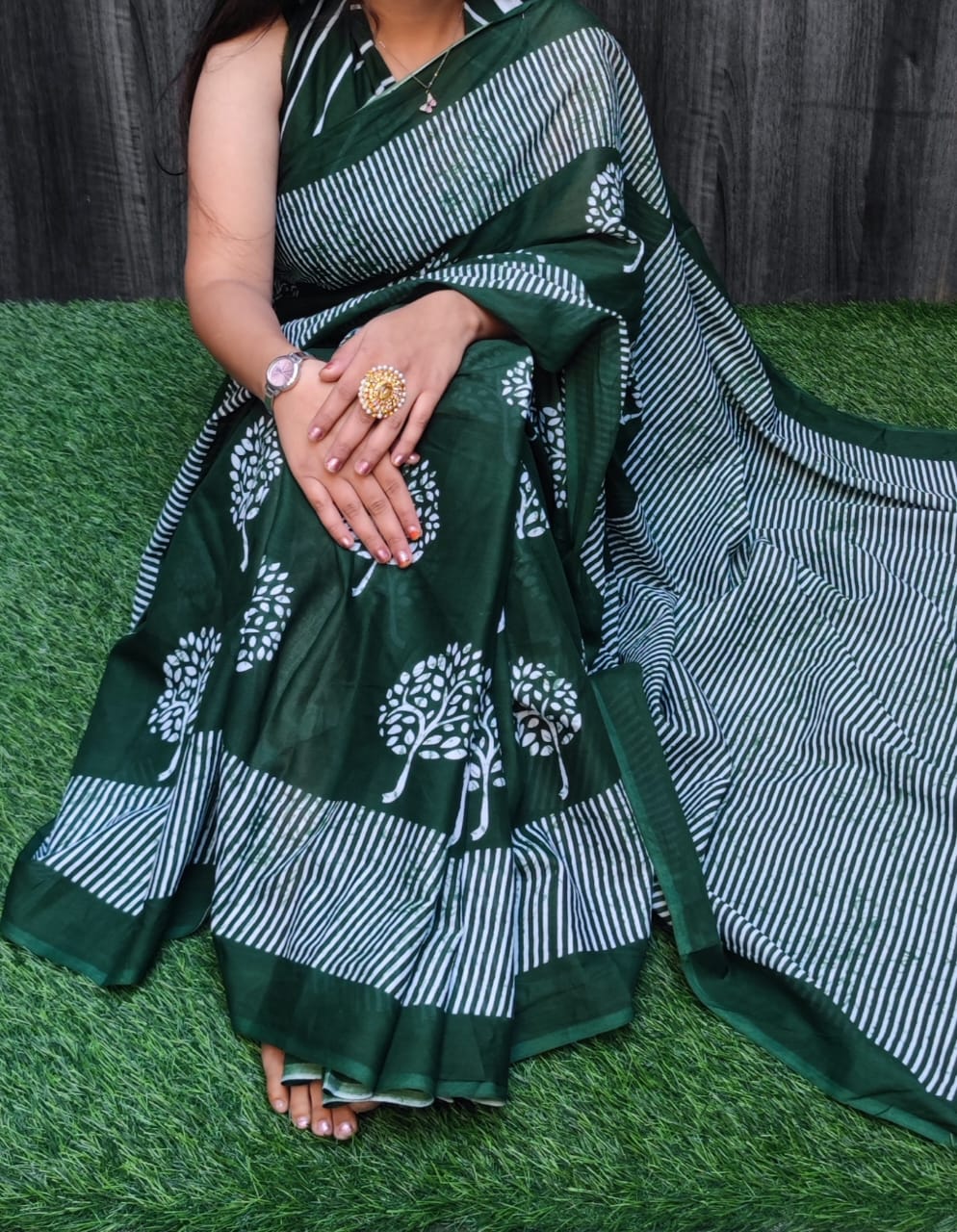 green saree cotton ethnic wear