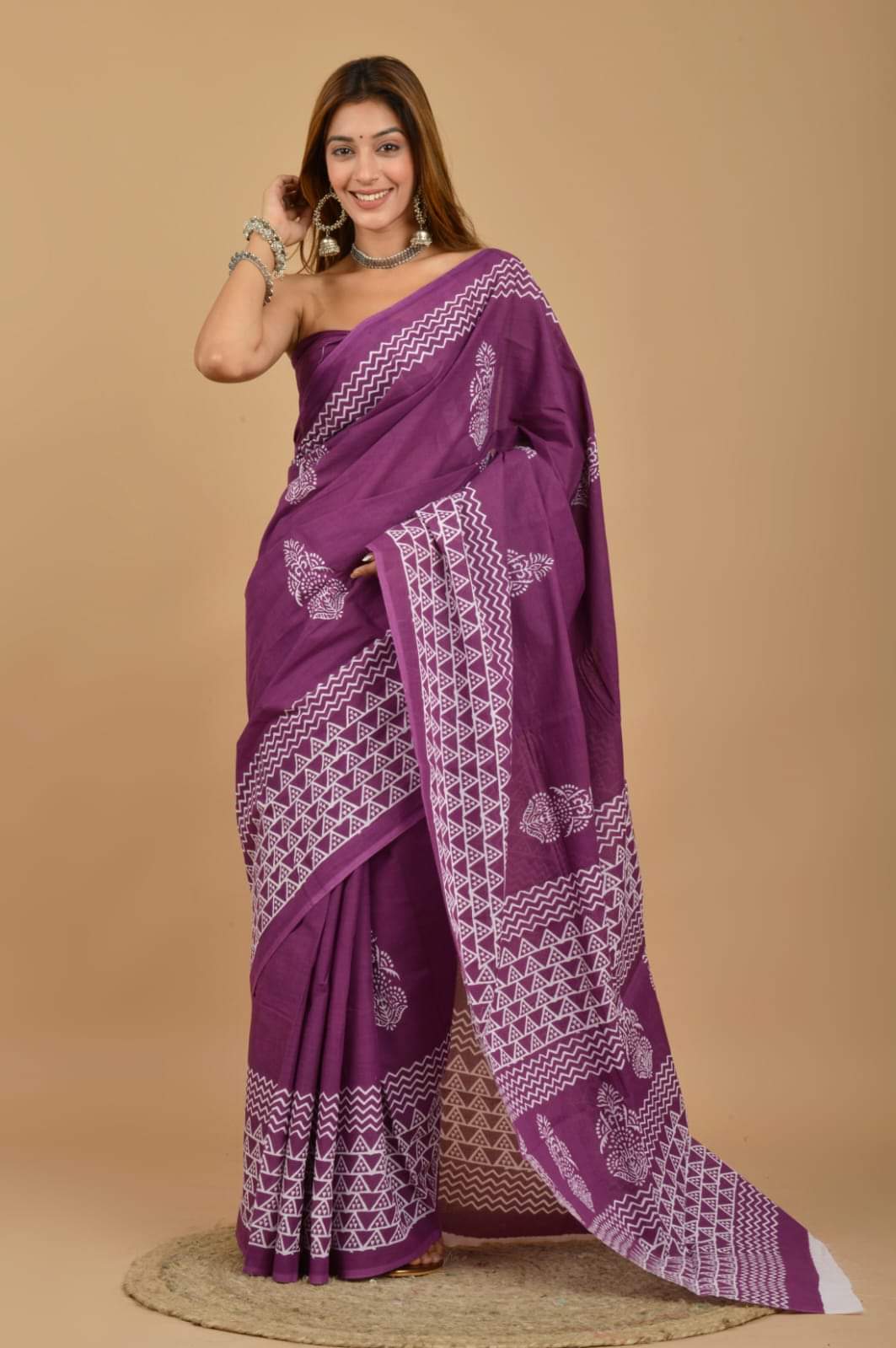 purple saree cotton ethnic wear