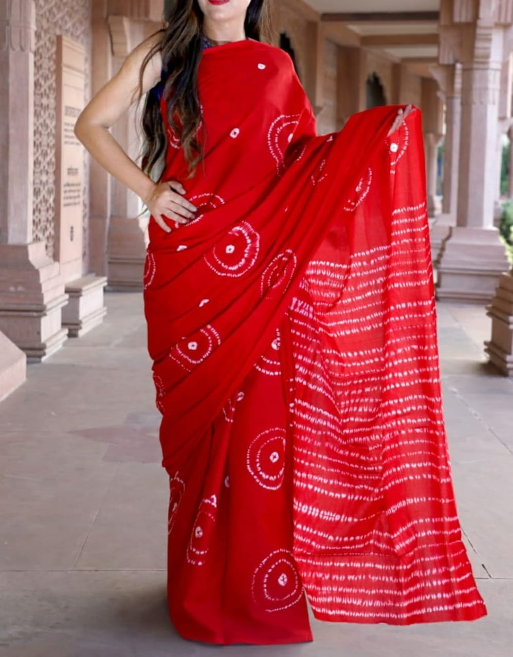 red saree cotton ethnic wear