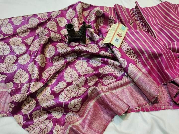 Handloom Tussar Ghicha Silk Saree