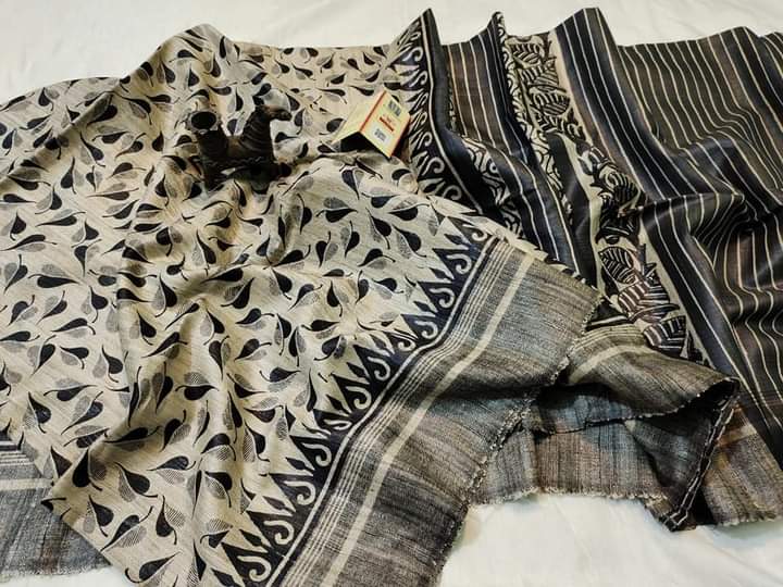 Tussar by Ghicha Printed Handloom Saree