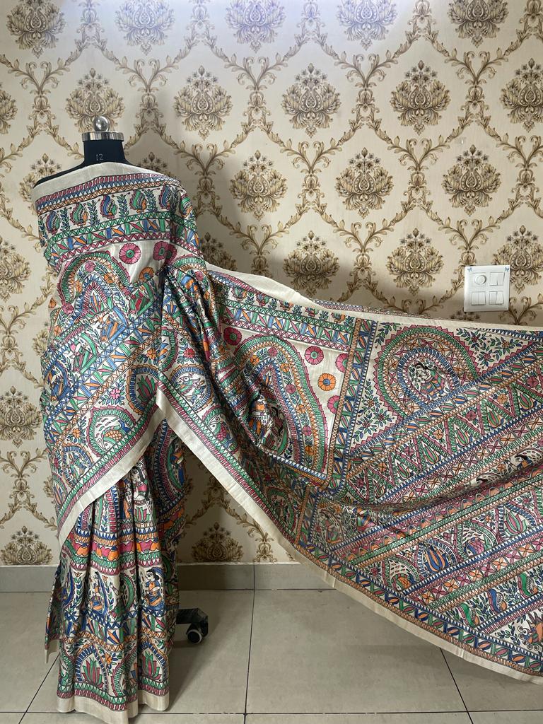 Madhubani Hand Painted Tussar