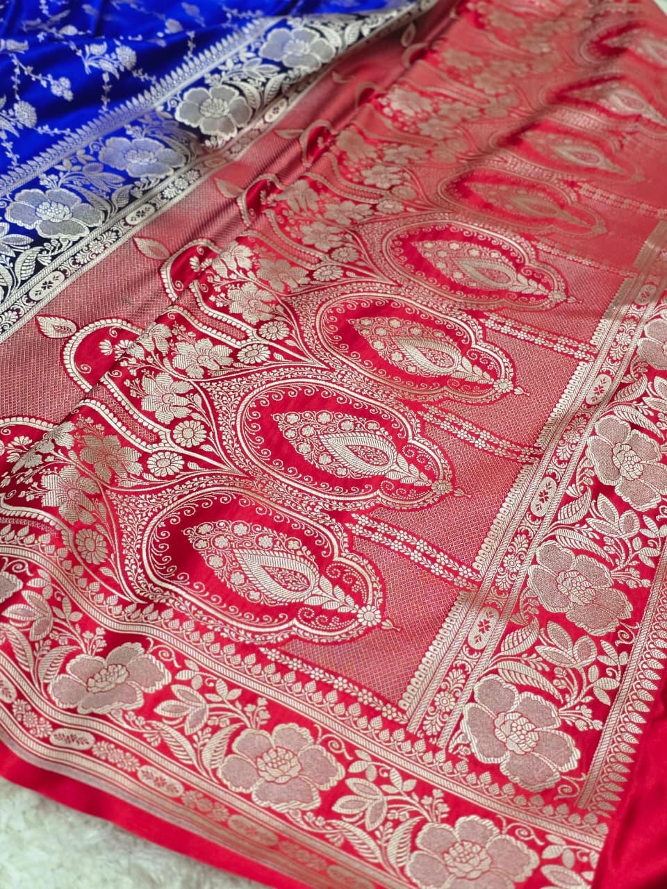 Blue Banarasi Mashru Silk Saree