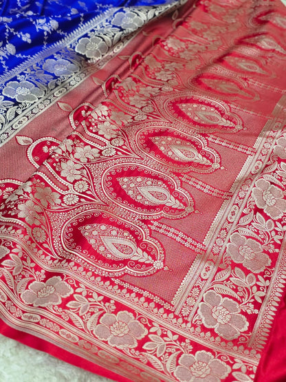 Blue Banarasi Mashru Silk Saree