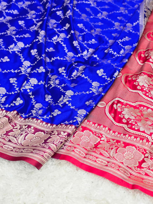 Blue Banarasi Mashru Silk Saree