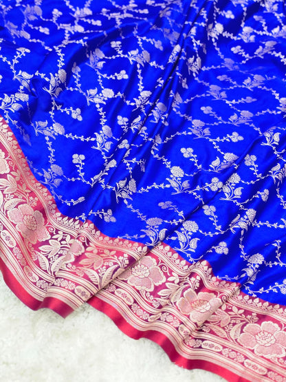 Blue Banarasi Mashru Silk Saree