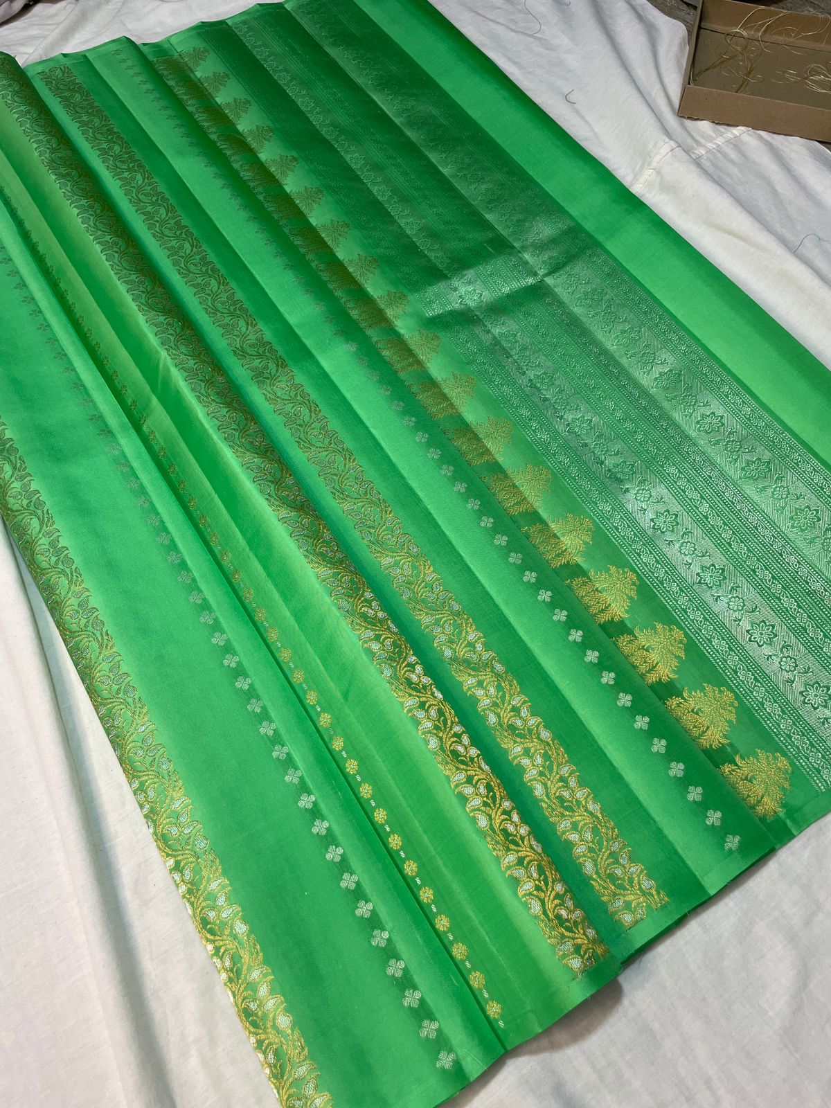 Authentic Kodi Design Silk Saree from Kanchipuram- Green