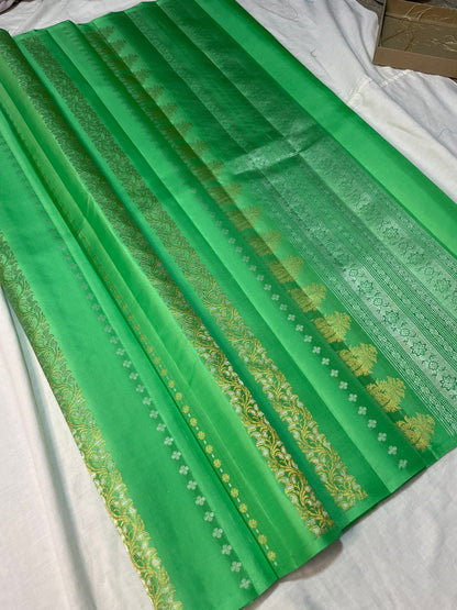 Authentic Kodi Design Silk Saree from Kanchipuram- Green
