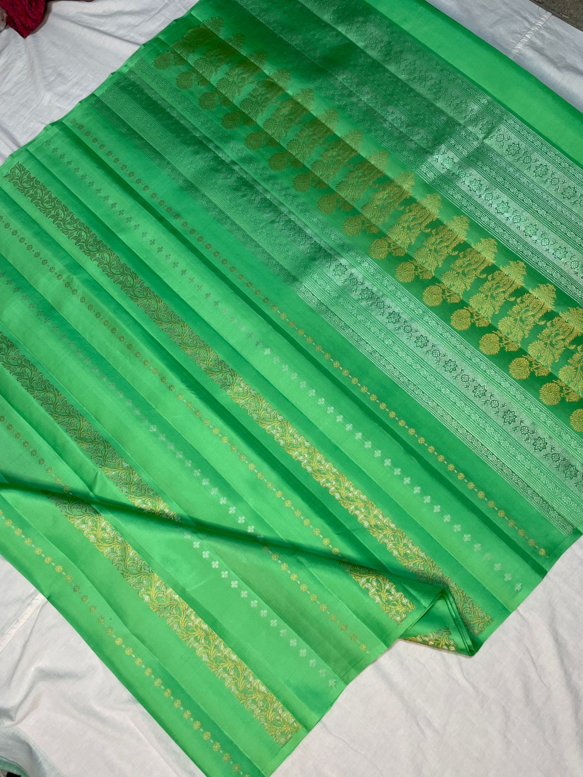 Authentic Kodi Design Silk Saree from Kanchipuram- Green