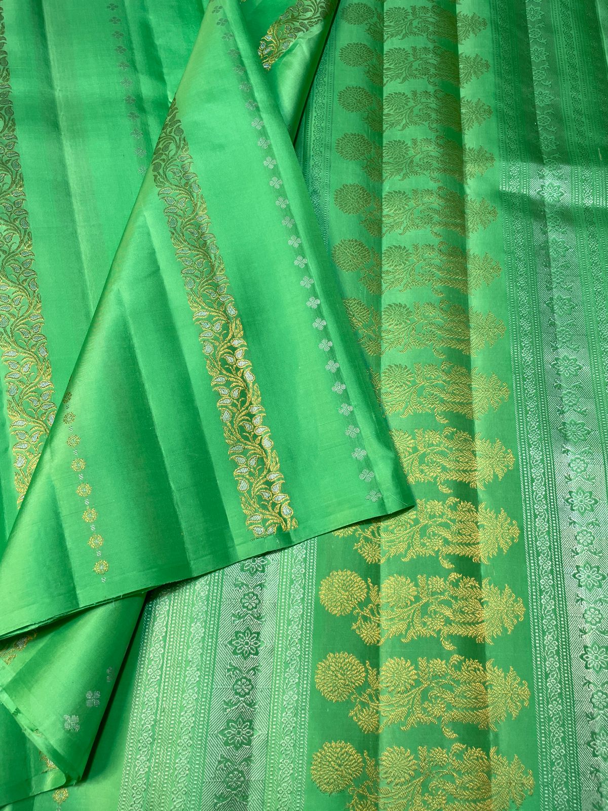 Authentic Kodi Design Silk Saree from Kanchipuram- Green