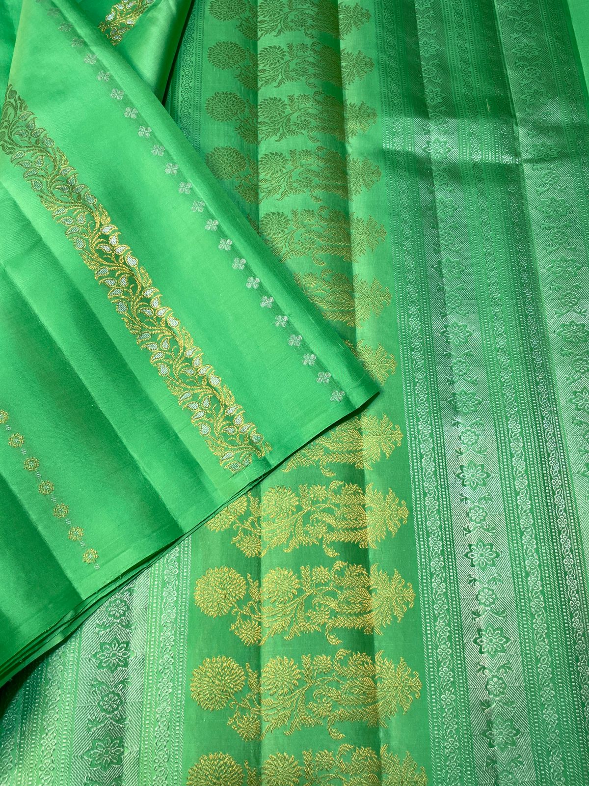 Authentic Kodi Design Silk Saree from Kanchipuram- Green