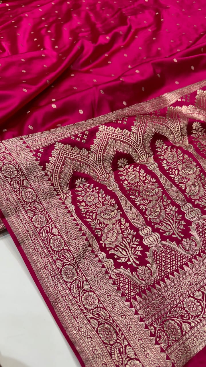 Handcrafted Banarasi Mashru Silk Saree 