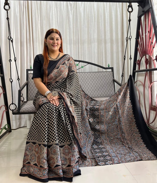 black saree silk ethnic wear
