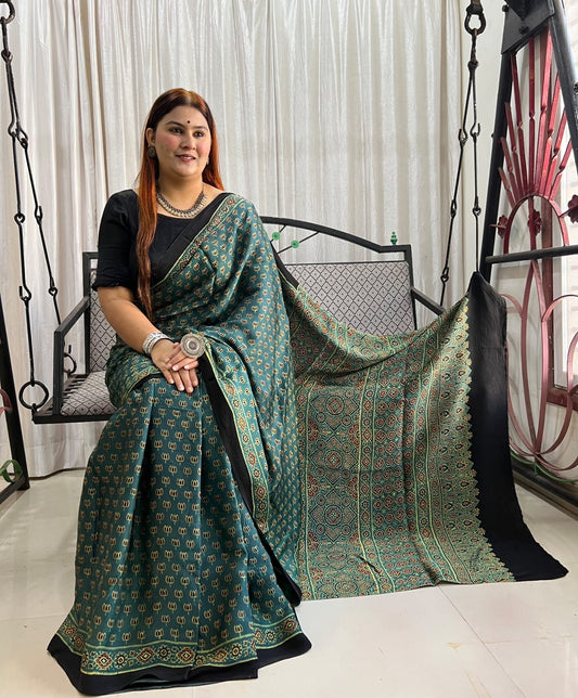 green saree silk ethnic wear