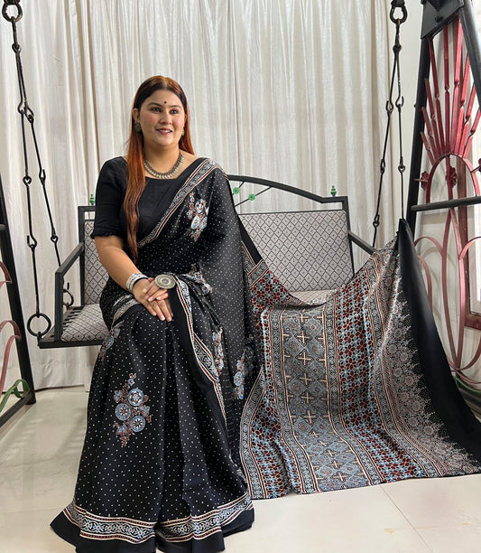 black saree silk ethnic wear