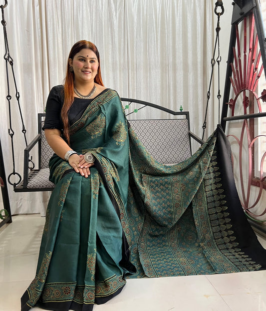 green saree silk ethnic wear