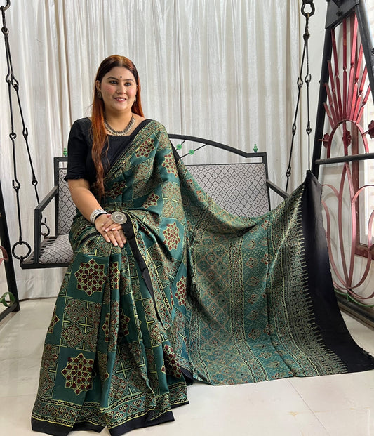 green saree silk ethnic wear