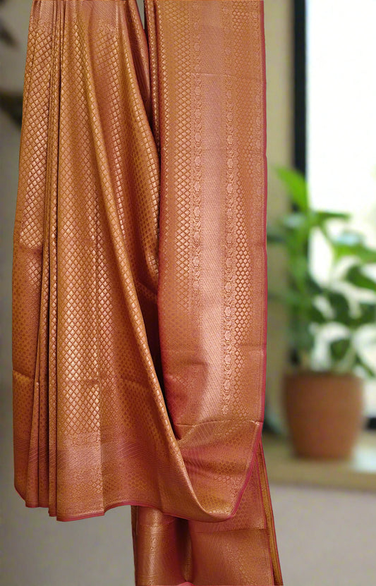 Mustard Yellow Semi Silk Saree