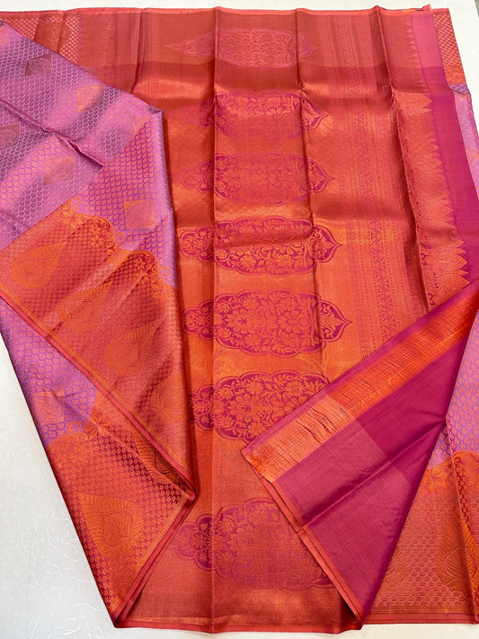 Pink Kanchipuram Meenakari Work Saree