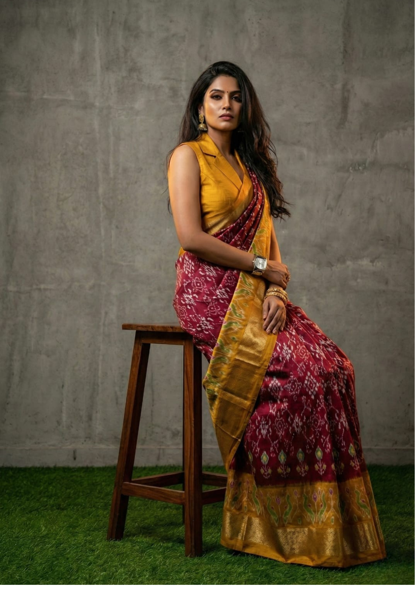 Pure Ikkat Silk Saree | Double Weave | My Indian Vogue