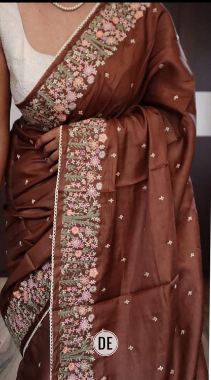 TussarbyTussarsilk-embroidered