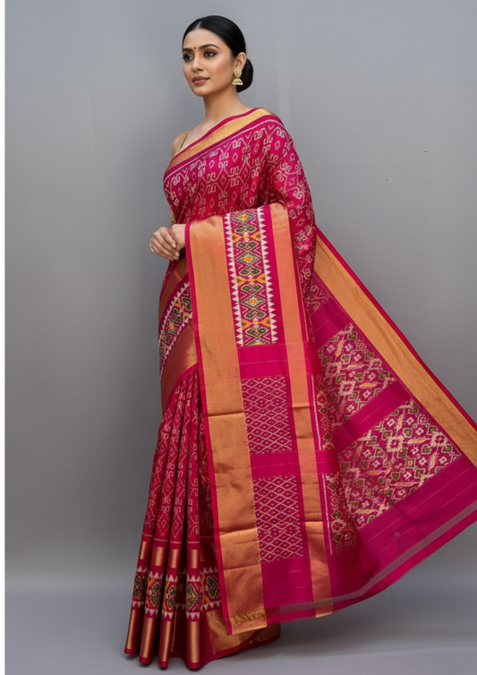 Traditional Handloom Ikkat Saree | Silk Marked | My Indian Vogue