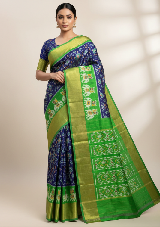 Ikkat Silk Saree | Exclusive Combination | Silk Certified