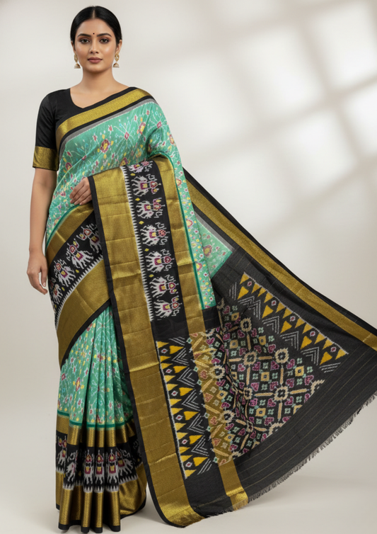 Ikkat Pure Silk Saree | Double Warp | Silk Marked