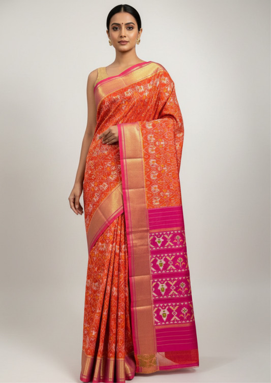 Festive Ikkat Silk Saree | Exclusive Colors | Authentic Silk
