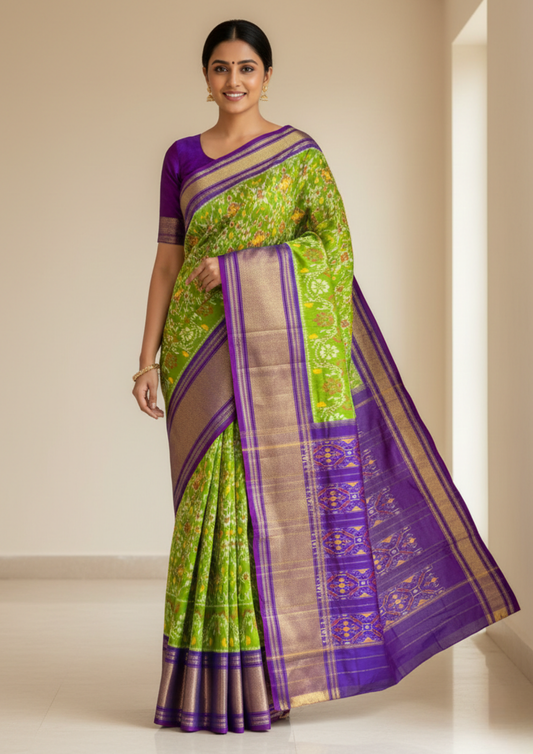 Bridal Ikkat Silk Saree | Double Weave | Handwoven | My Indian Vogue