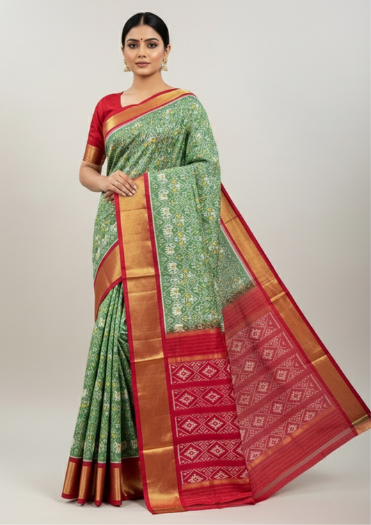 Designer Ikkat Silk Saree | Silk Mark Certified | My Indian Vogue
